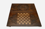 Vardan Mamikonyan on horseback hand-carved in wood - Armenian backgammon board