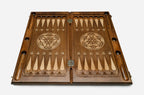 Handmade Armenian backgammon set with bronze hinges and clasps - pomegranate ornaments