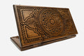Armenian Backgammon Set with Carved Ornaments - handmade wooden backgammon board