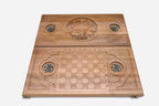 Coat of arms of Armenia with eagle and lion hand-carved in walnut - backgammon board