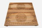 Traditional Armenian ornament hand-carved in walnut - backgammon board detail