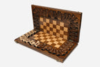 Handmade luxury wooden chess set with bronze hardware