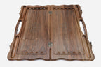 Handmade walnut Armenian backgammon set with bronze hinges and clasps
