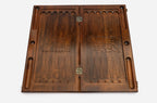 Handmade Georgian backgammon set with bronze hinges and clasps - coat of arms