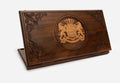 Georgian Backgammon Set with Crown and Coat of Arms - handmade wooden board