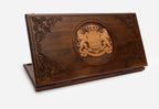 Georgian Backgammon Set with Crown and Coat of Arms - handmade wooden board