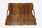 The board opened showing the green epoxy tree across both halves