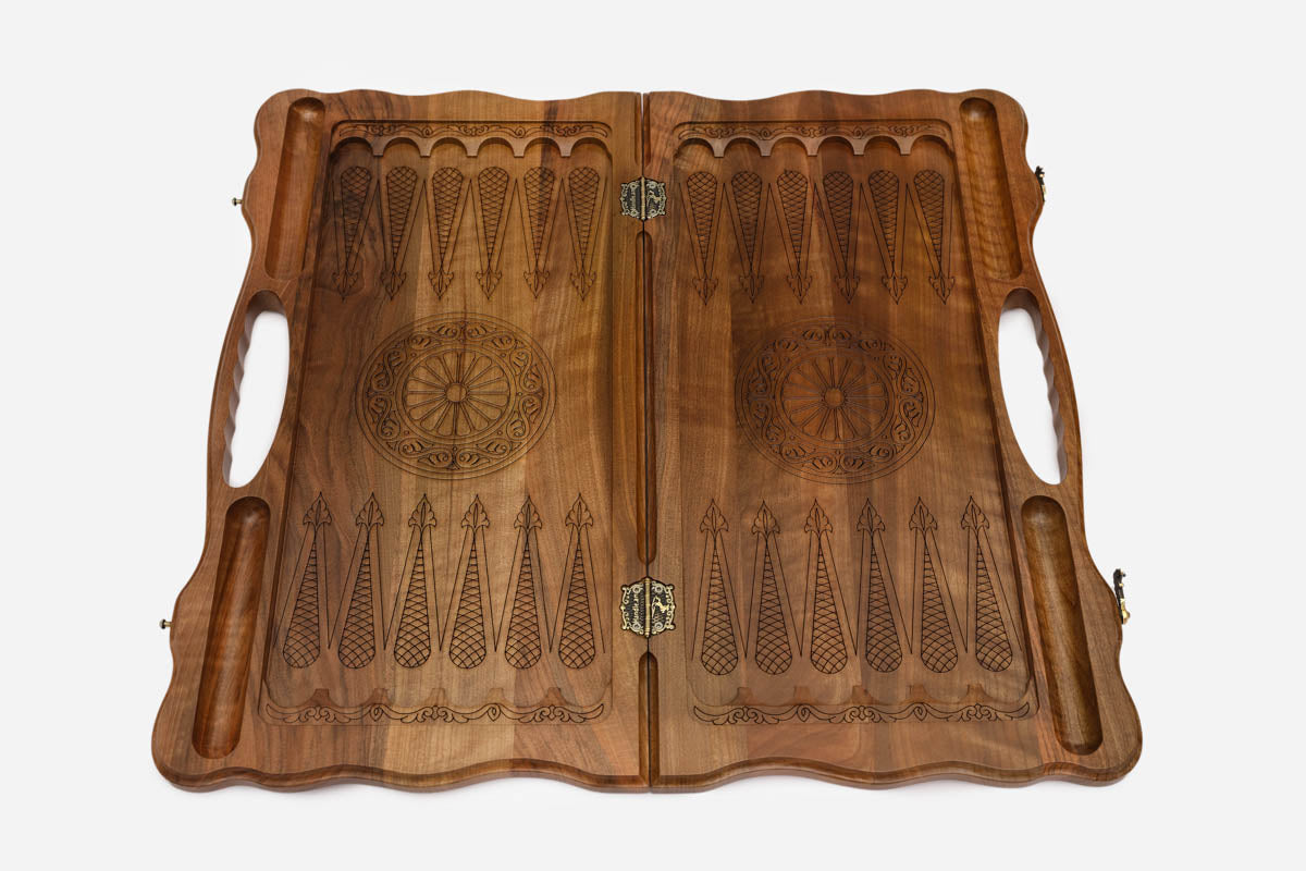 The board opened showing the green epoxy tree across both halves