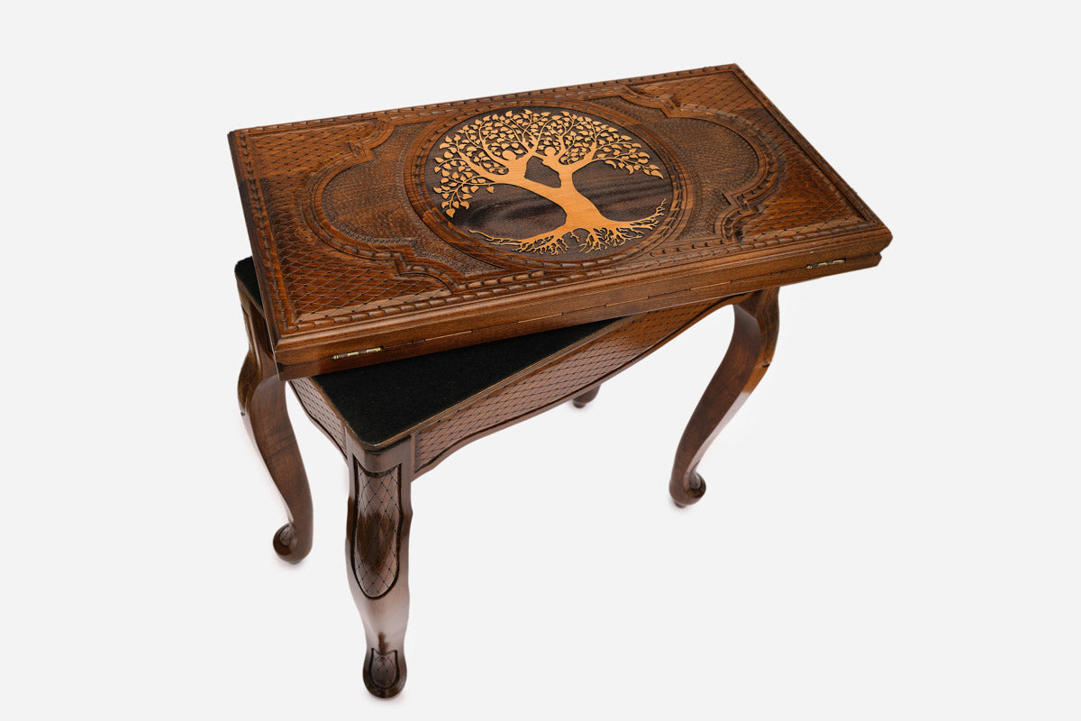 Tree of Life chess table, side profile
