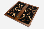 Folding tournament chess set, side view
