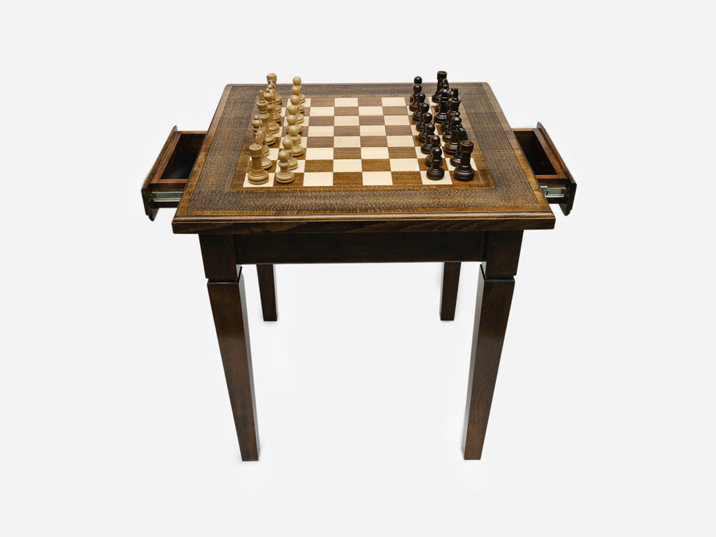 Classic chess table, pedestal detail