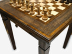 Classic chess table, playing surface detail