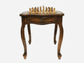 Luxurious chess table with carved ornaments in solid wood