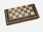 Luxury walnut games board, detail view