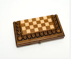 Chess backgammon combo set with dice and carrying bag