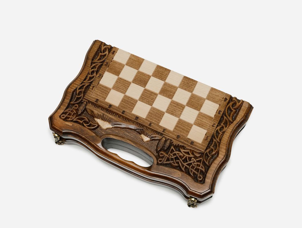 Hand-carved Ararat combo board - side view