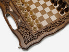 Armenian chess backgammon set with 32 pieces and 32 checkers