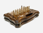 Mount Ararat hand-carved on the chess face of a combo board - detail