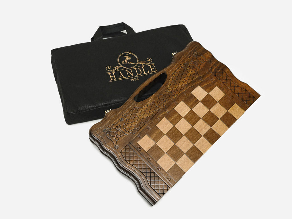Classic chess set at 40 cm - full set laid out