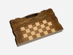 Wooden chess backgammon set - angled view