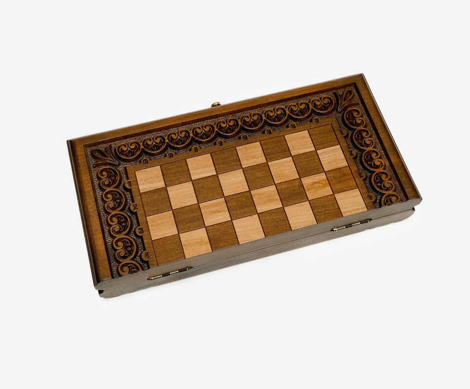 Ornament-carved combo set shown folded