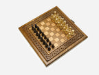 Small carved combo board with bronze clasps