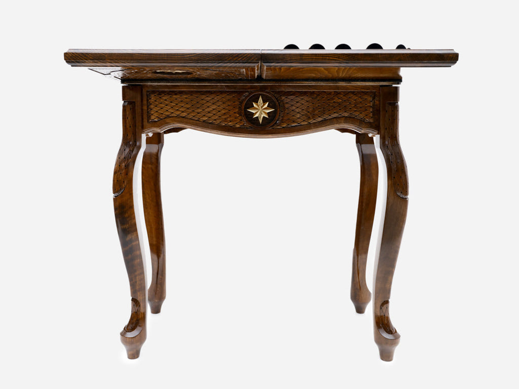 Octagon chess table, pedestal base detail