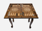 Close-up of the Tree of Life carving on the backgammon table lid