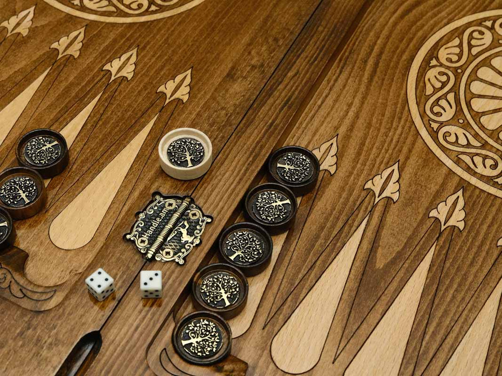 Tree of Life Armenian backgammon table closed, front view
