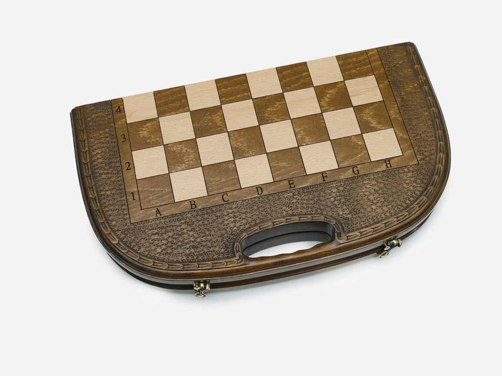 Side view of the closed board showing its case form