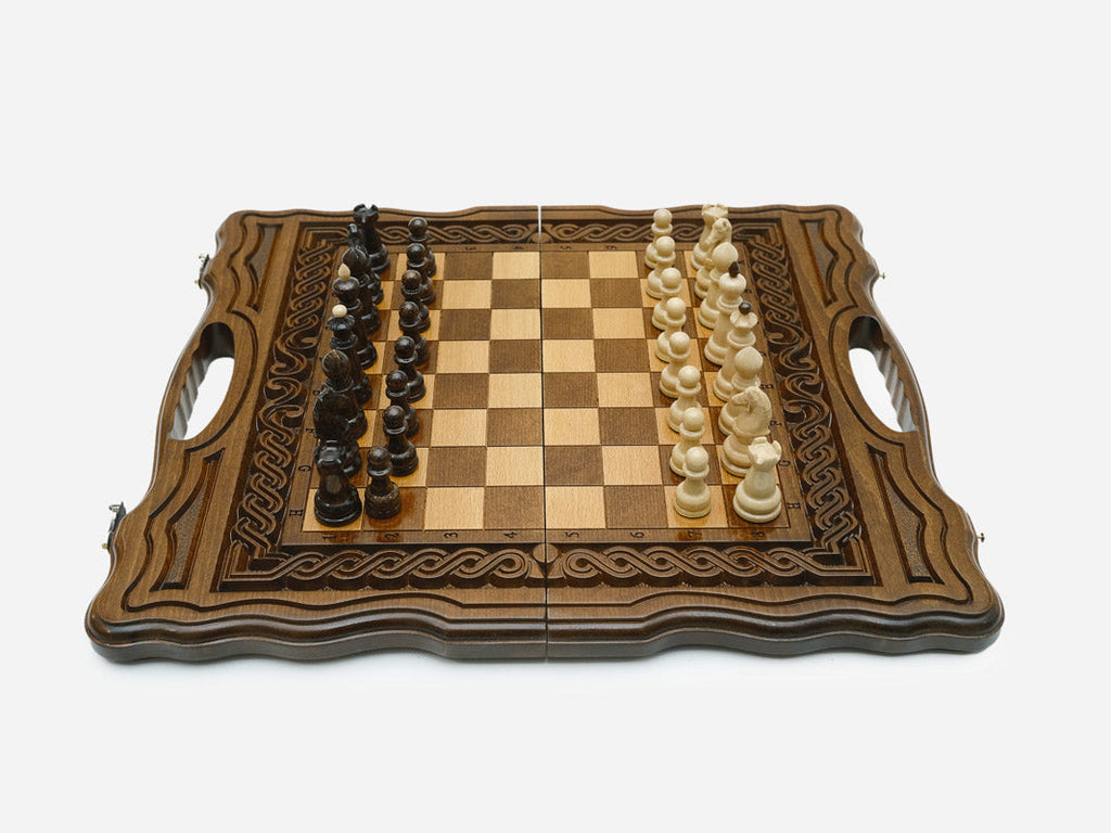 Handmade combo board, angled view