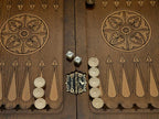 Hand-finished chess and backgammon board