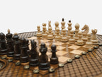 Carved Armenian chess board, detail view