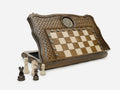 Luxury wooden chess set with carved ornaments