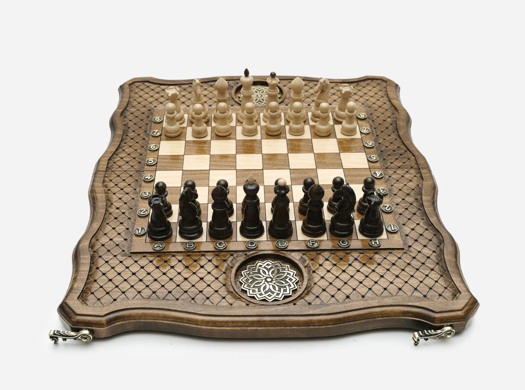 Hand-carved ornament frame on the folding board
