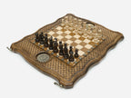 Desk-size luxury chess set with bronze clasps