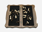 Armenian bronze chess set, angled view