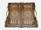 The ornate cast bronze carry handle fitted to the board