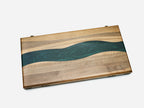The green epoxy chess and backgammon board shown closed