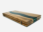 Overhead view of the green epoxy chessboard face