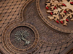 The Armenian backgammon board opened to the wooden playing field