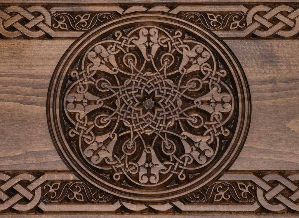 Armenian ornament wooden backgammon board