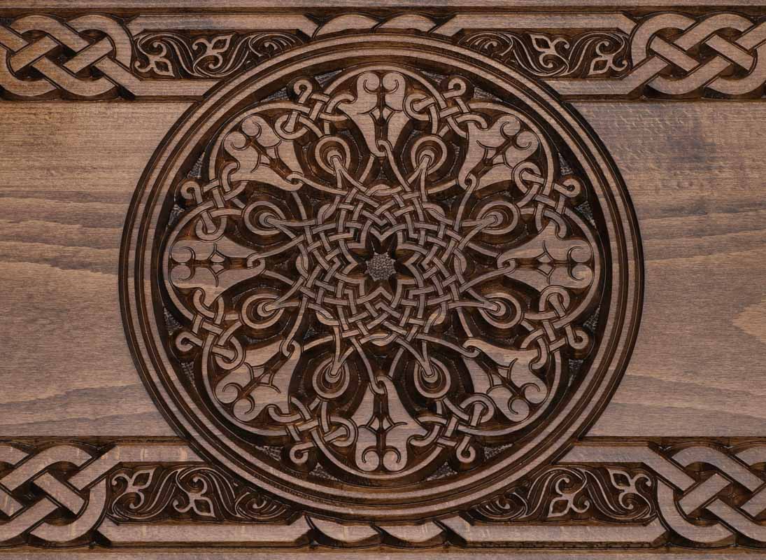 Armenian ornament wooden backgammon board