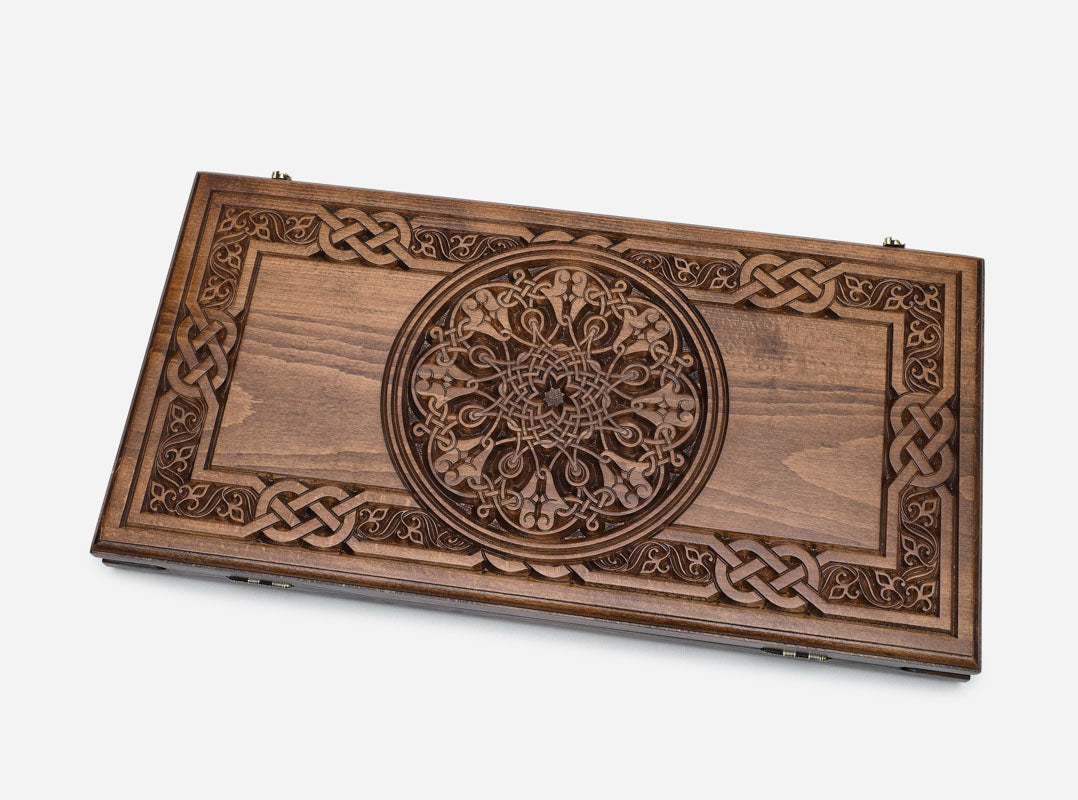 Ornament Armenian backgammon set folded with handle