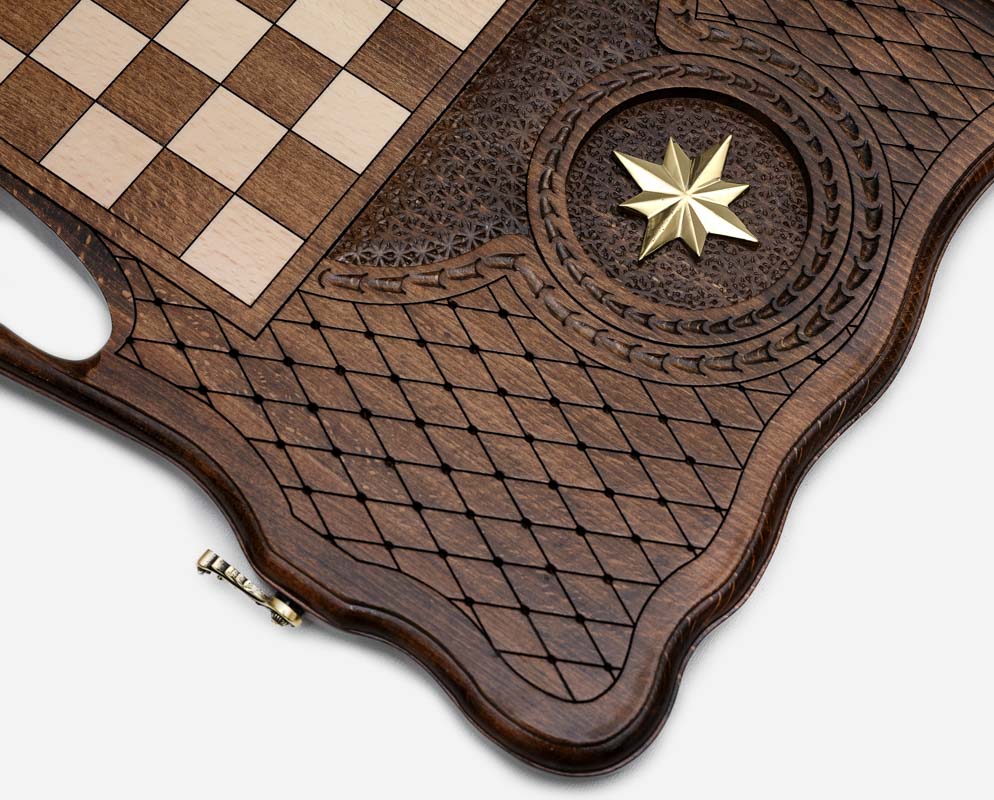 Side view of the folded board with its carry handle