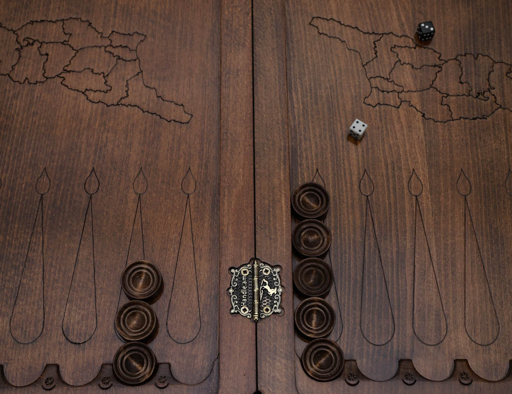 Close-up of the five-cross flag of Georgia carved into its shield