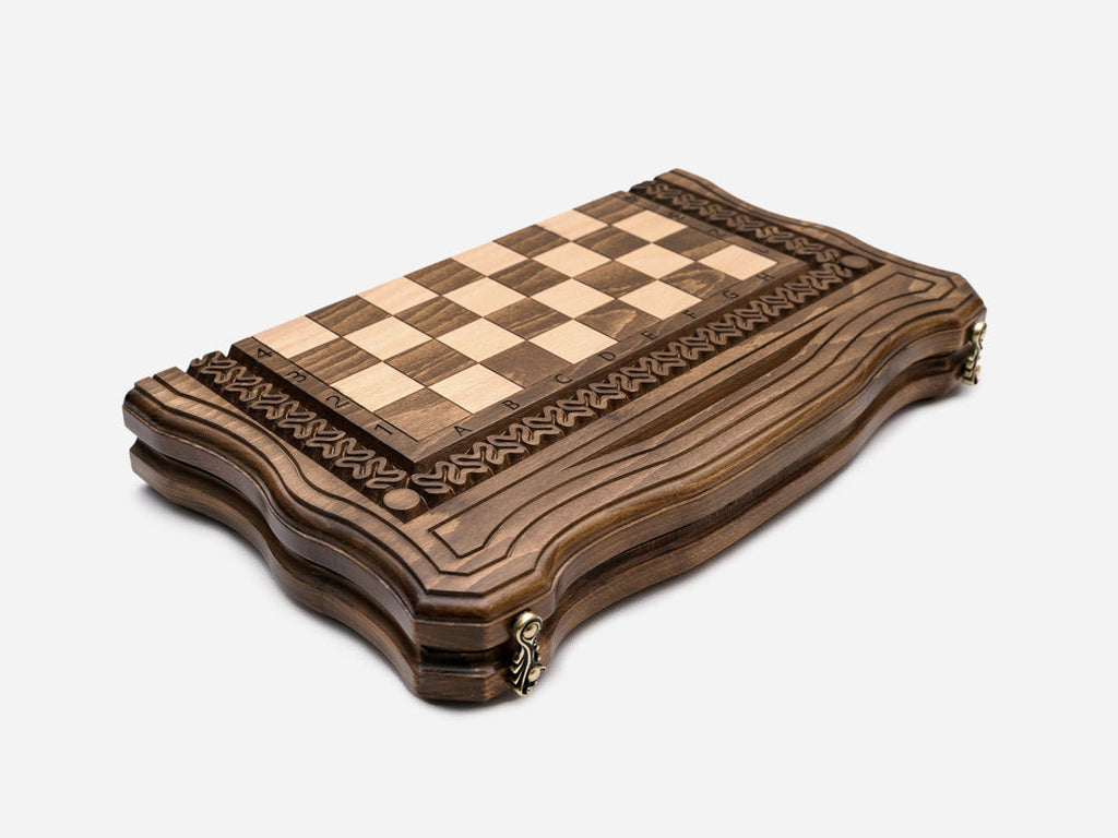 Ornament chess set, side view