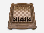 Ornament chess set folded with bronze clasps