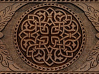 The Armenian backgammon board opened to the full 60 cm wooden playing field