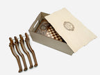 Lion chess and backgammon table disassembled in its shipping crate